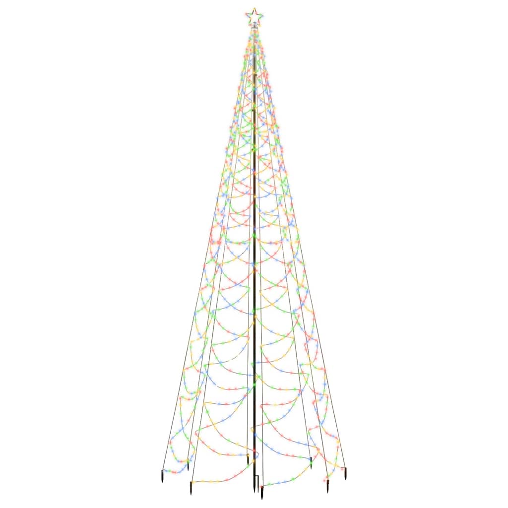 vidaXL színes 1400 LED-es karácsonyfa fémoszloppal 5 m