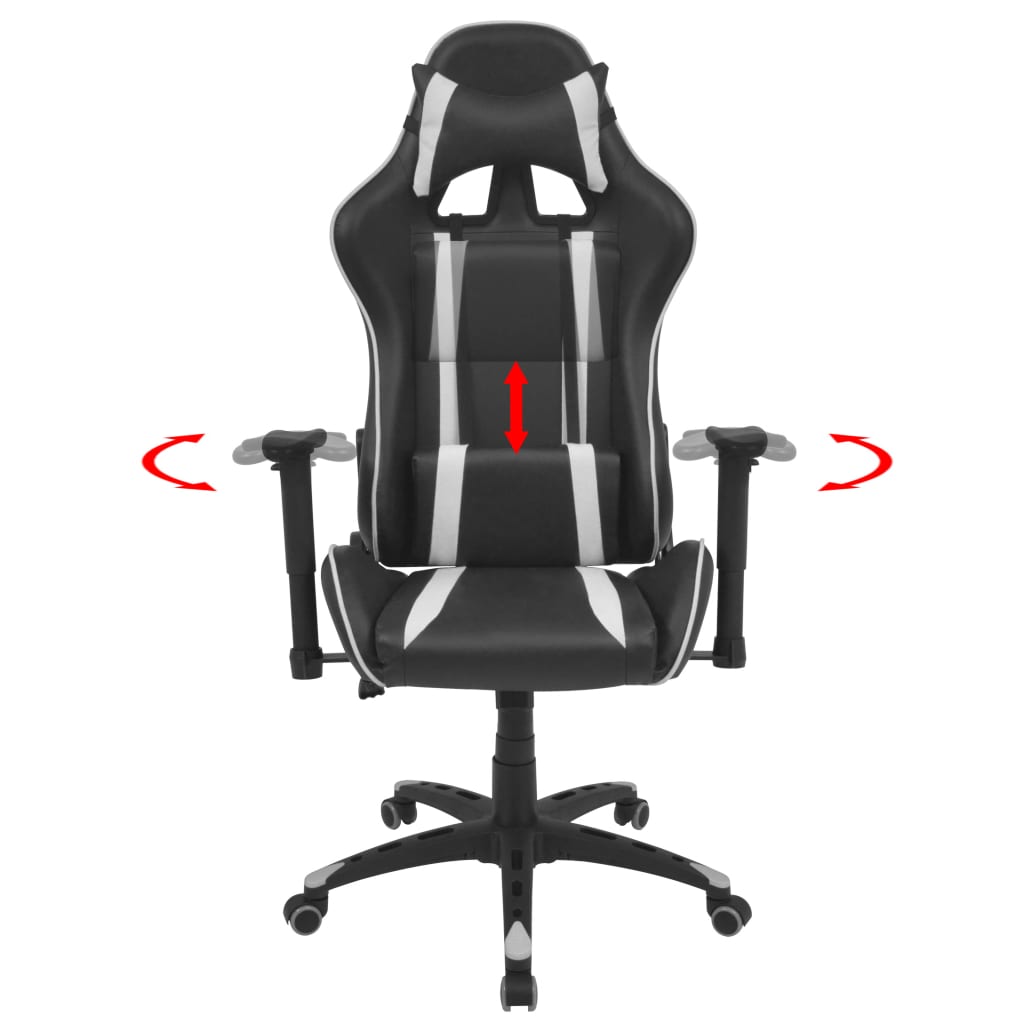 vidaXL fehér dönthető háttámlás versenyautó ülés alakú irodai szék