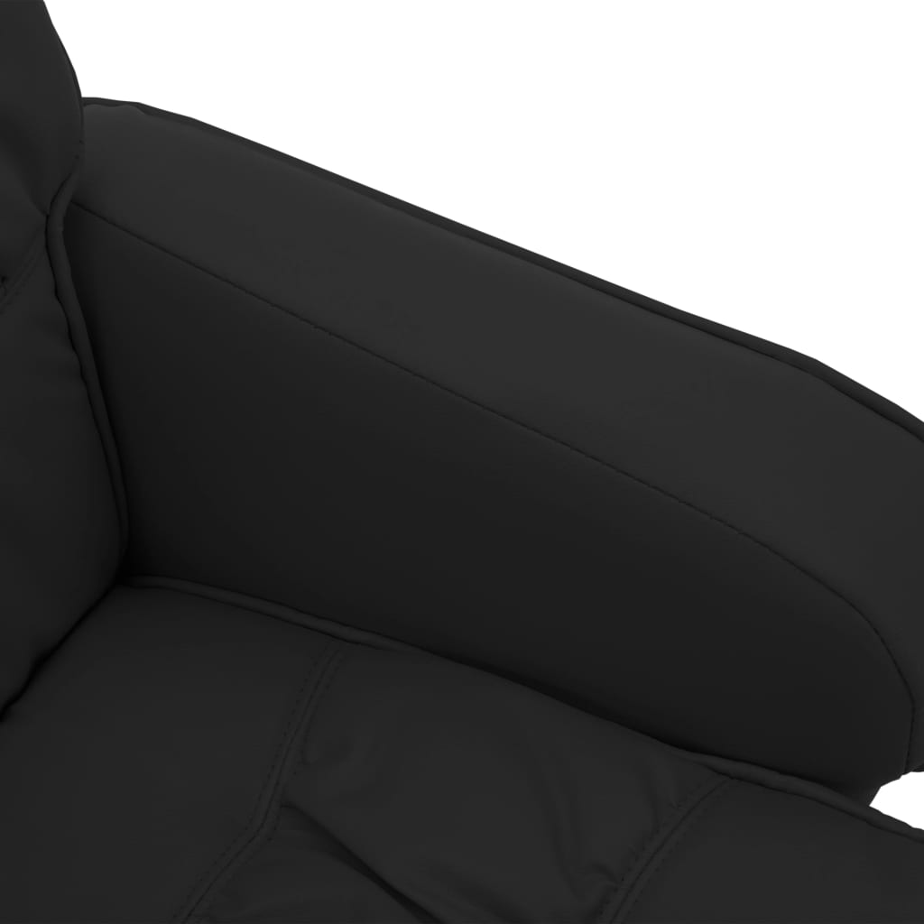 vidaXL fekete dönthető műbőr fotel lábzsámollyal