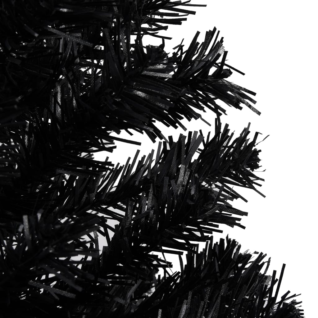 vidaXL fekete PVC megvilágított műkarácsonyfa állvánnyal 240 cm