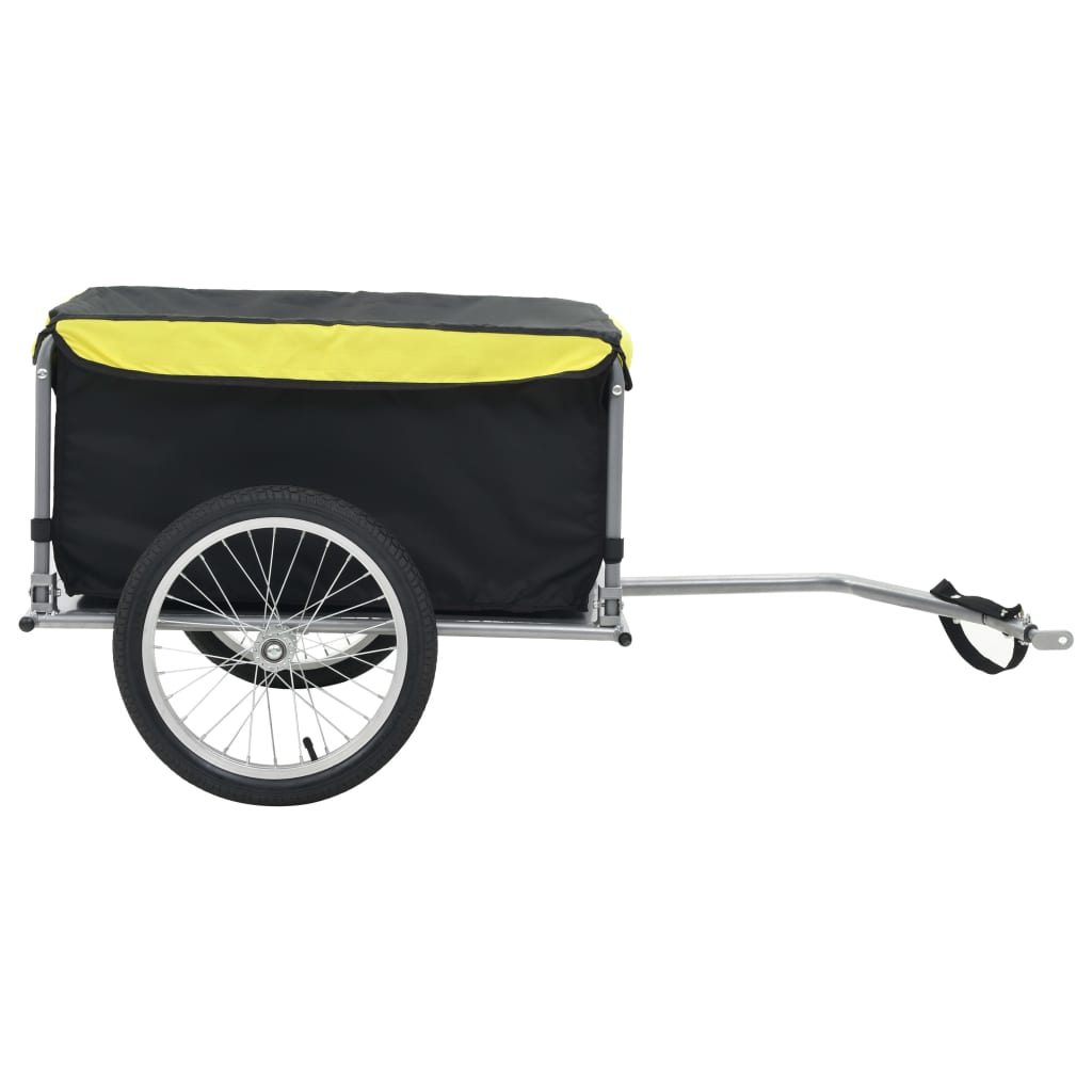 vidaXL fekete és sárga kerékpár-utánfutó 65 kg