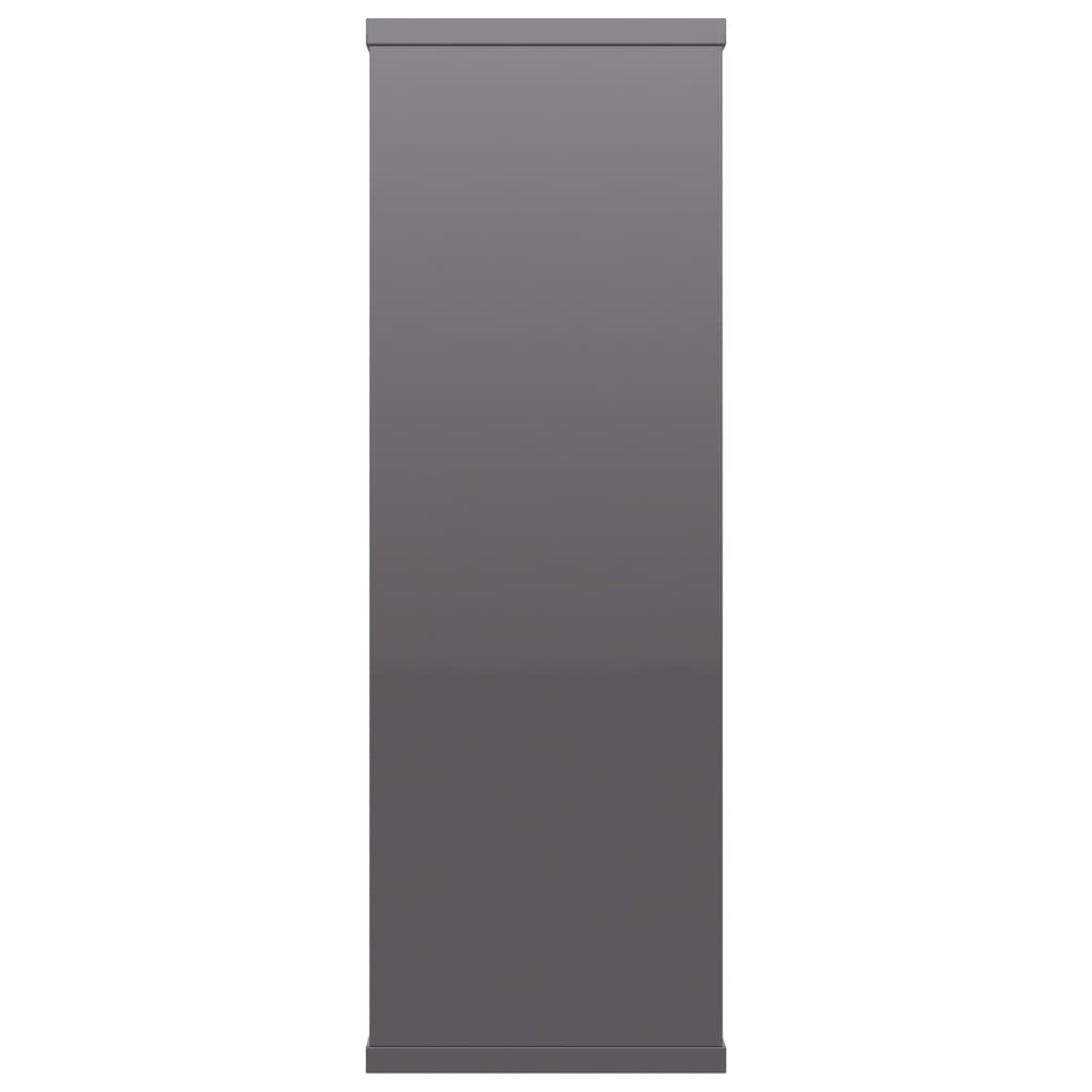 800332 vidaXL Wall Shelves High Gloss Grey 104x20x58,5 cm Chipboard