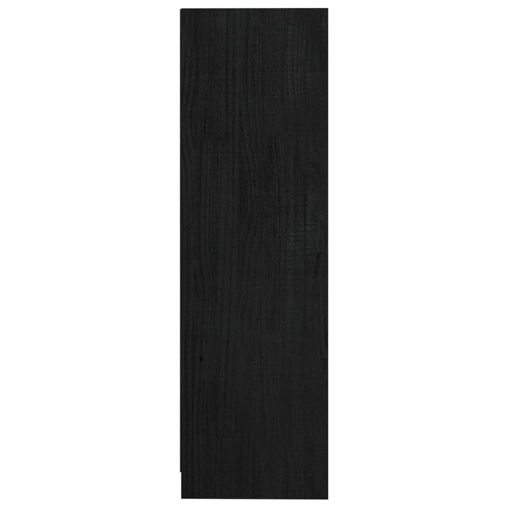 vidaXL fekete tömör fenyőfa könyvszekrény 70 x 33 x 110 cm