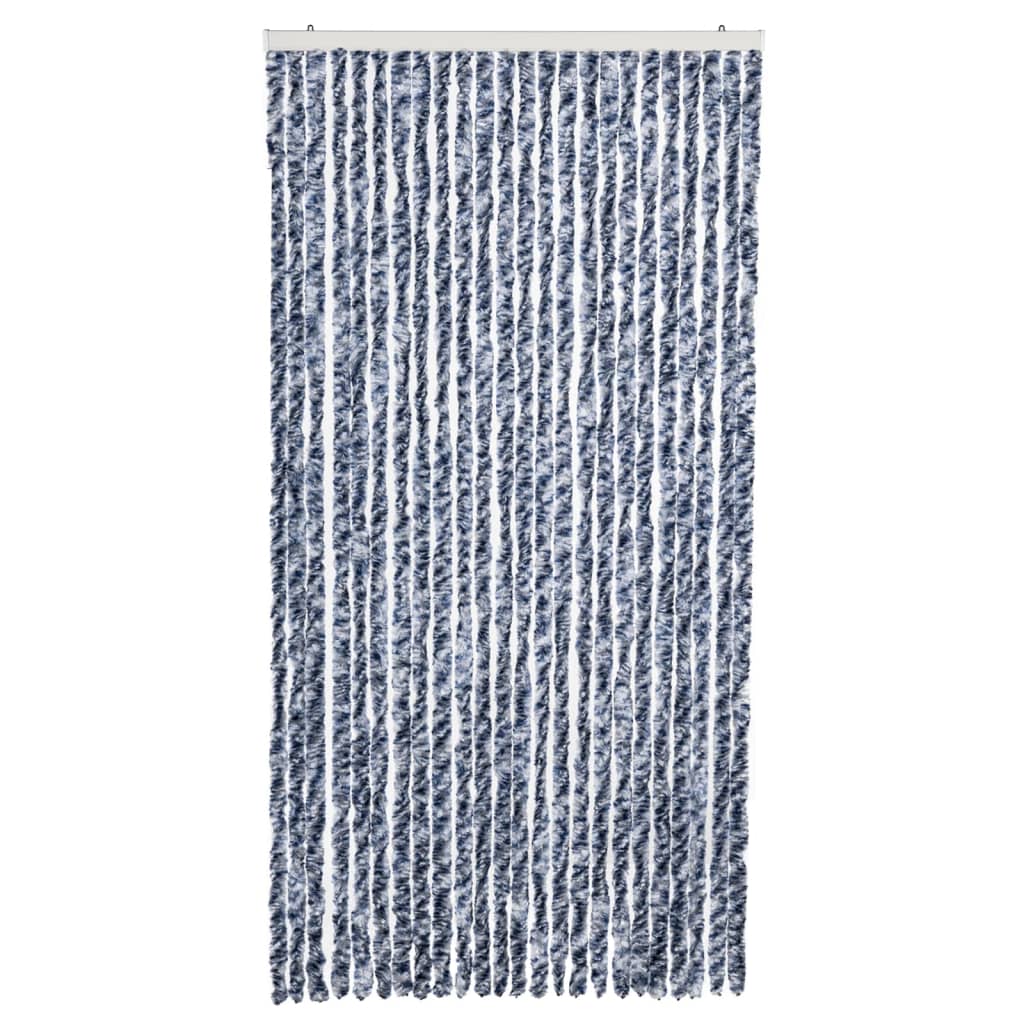 vidaXL kék, fehér és ezüstszínű zsenília rovarfüggöny 100 x 220 cm