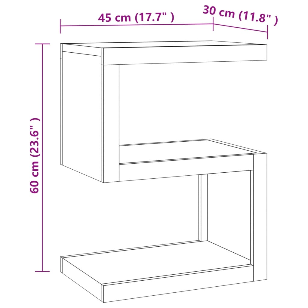 vidaXL tömör tíkfa kisasztal 45 x 30 x 60 cm