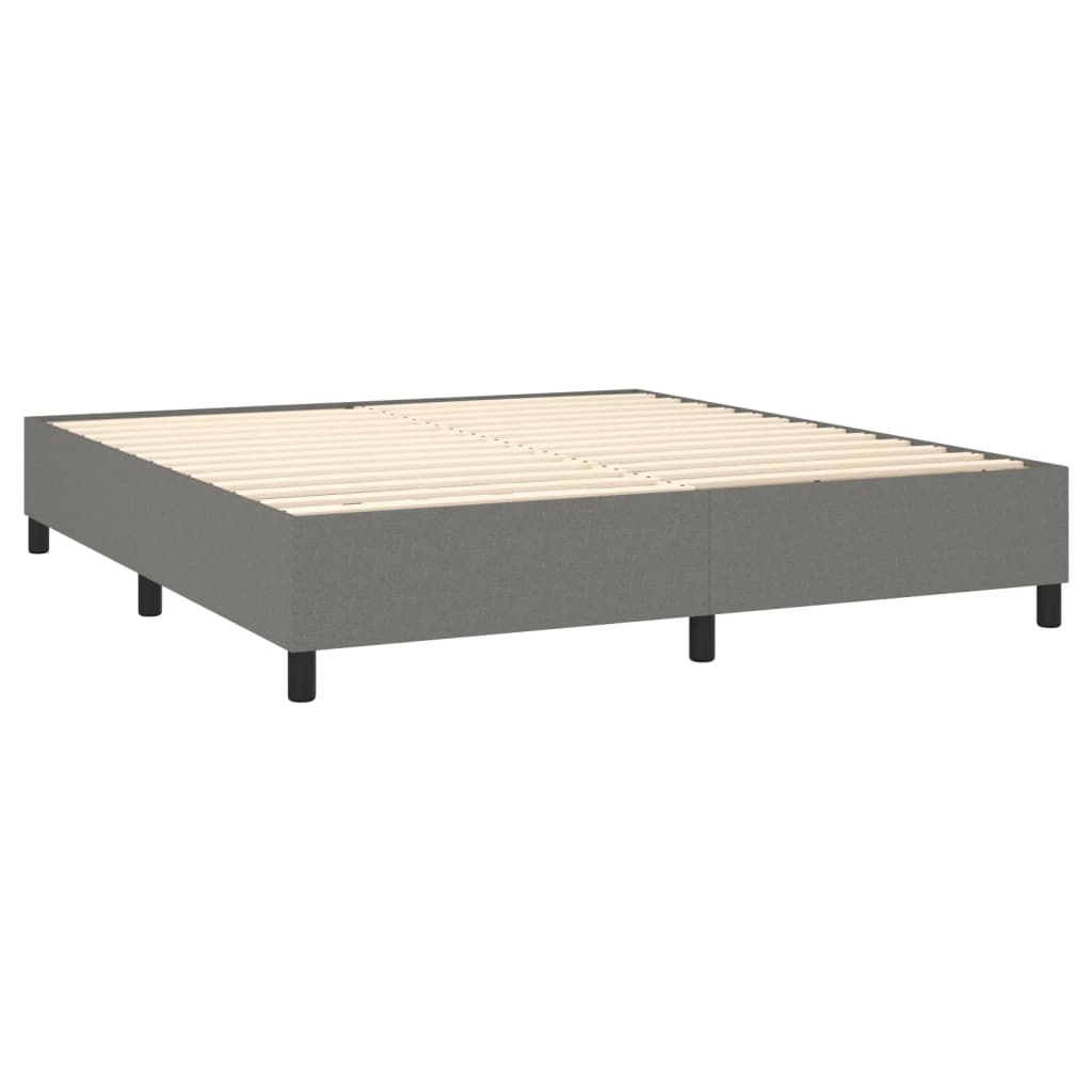 vidaXL sötétszürke szövet rugós ágy matraccal 180 x 200 cm