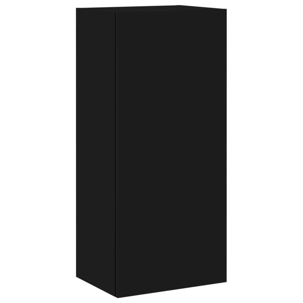 vidaXL 5 darab fekete szerelt fa fali TV-szekrény