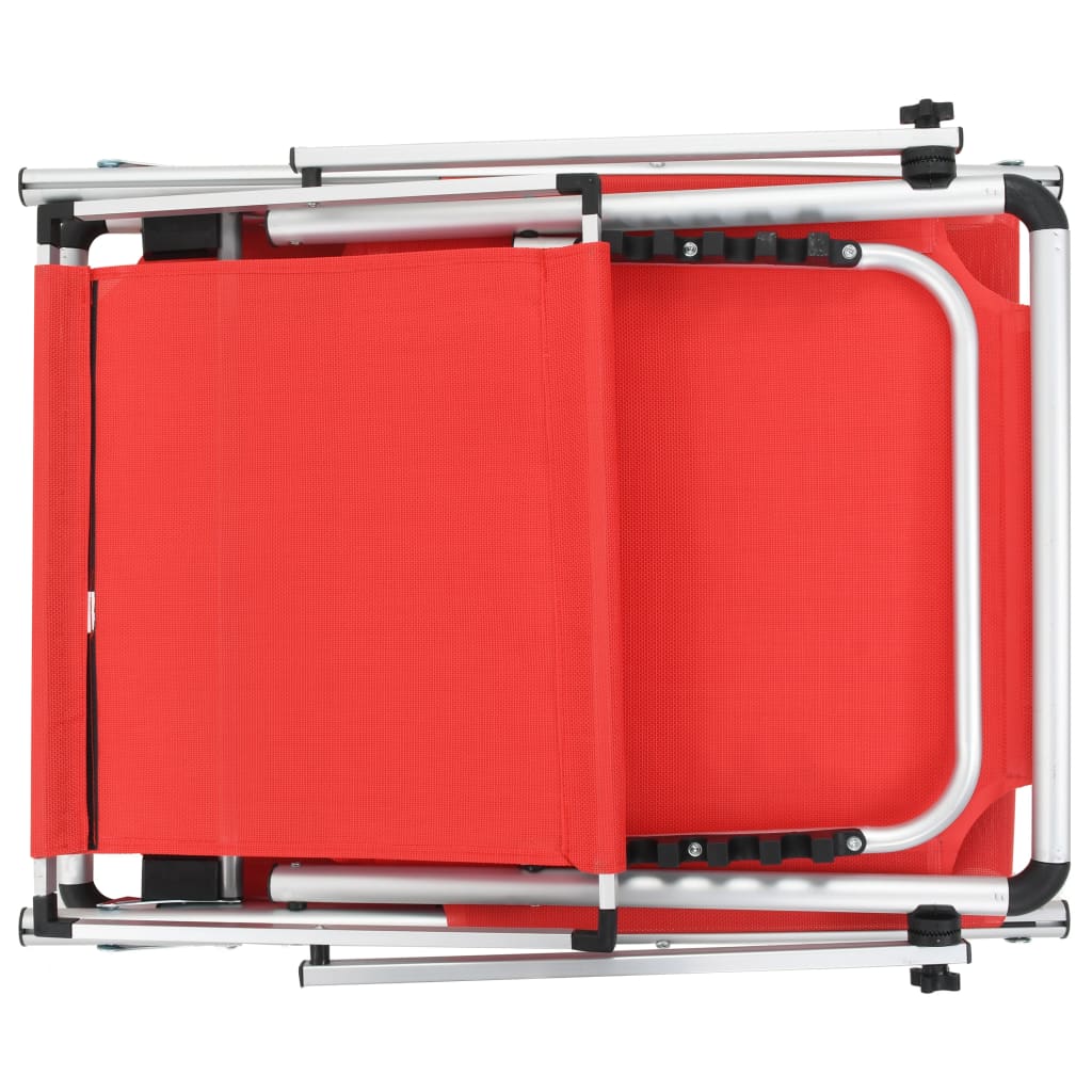 vidaXL 2 db piros alumínium és textilén összecsukható tetős napozóágy