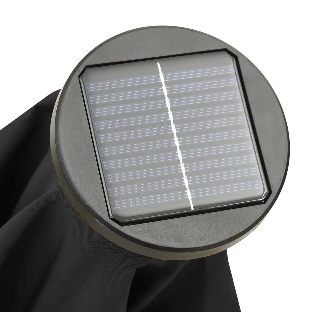 vidaXL fekete alumínium napernyő LED-világítással 200 x 211 cm