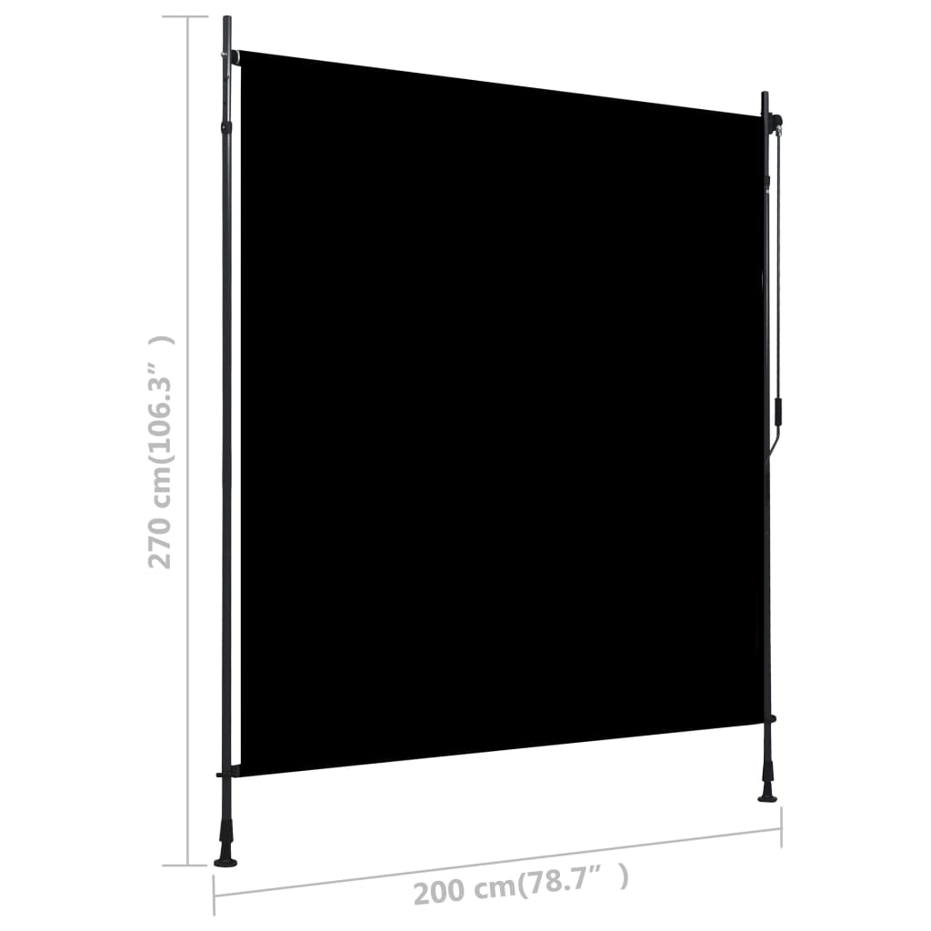 vidaXL antracitszürke kültéri sötétítő roló 200 x 270 cm