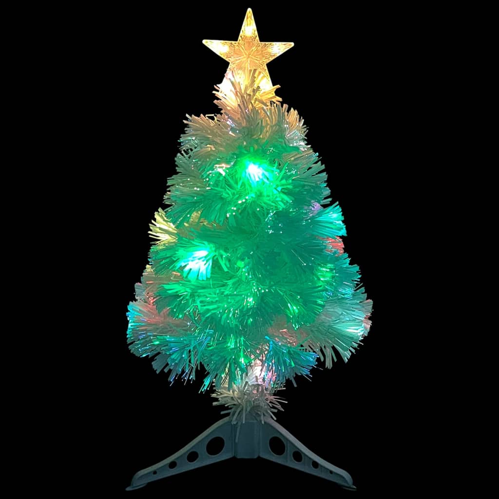 vidaXL fehér száloptikás megvilágított műkarácsonyfa 64 cm
