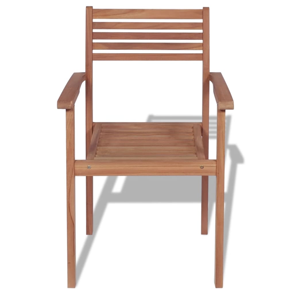 vidaXL 2 db rakásolható tömör tíkfa kerti szék