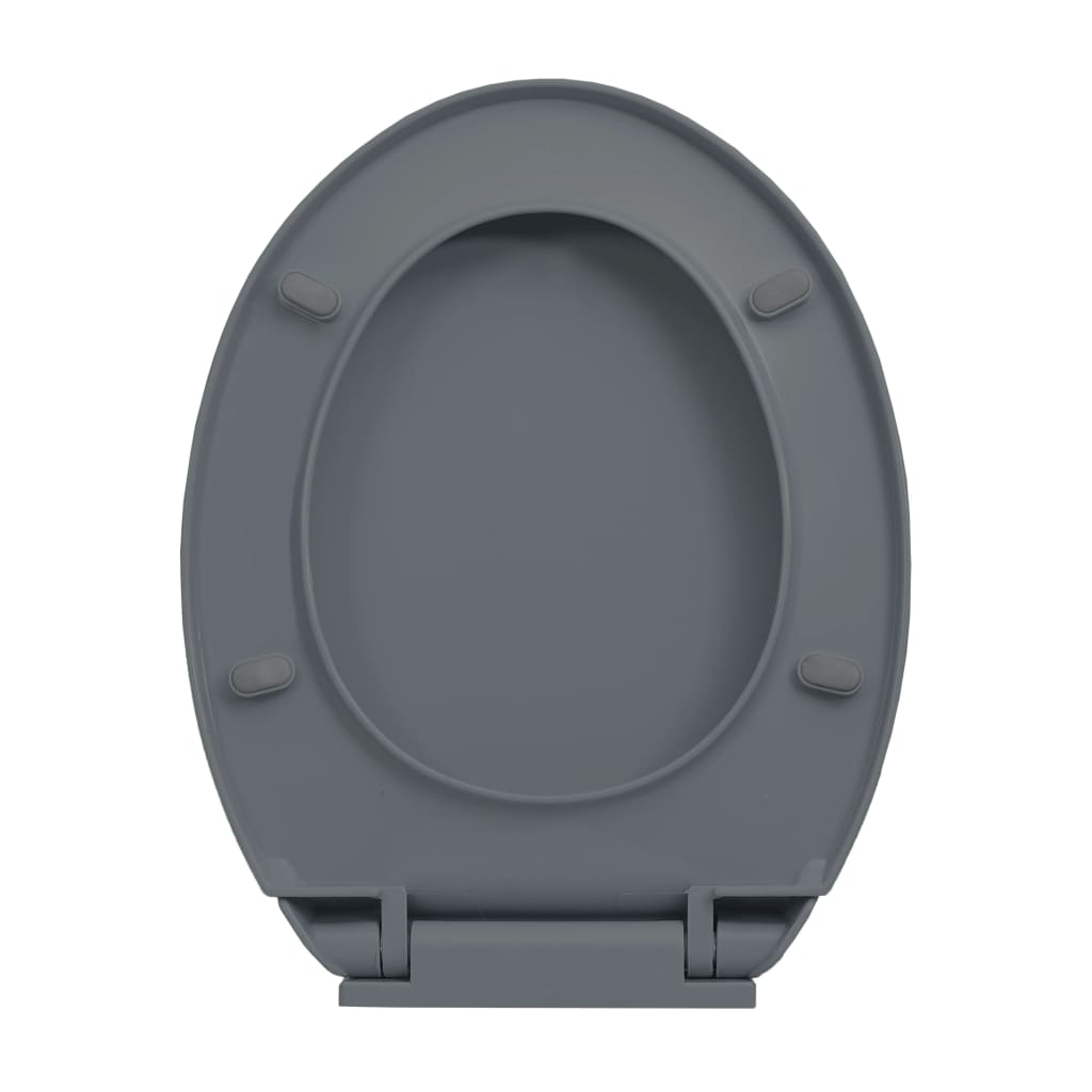 vidaXL szürke ovális gyorsan szerelhető lassan csukódó fedelű WC-ülőke