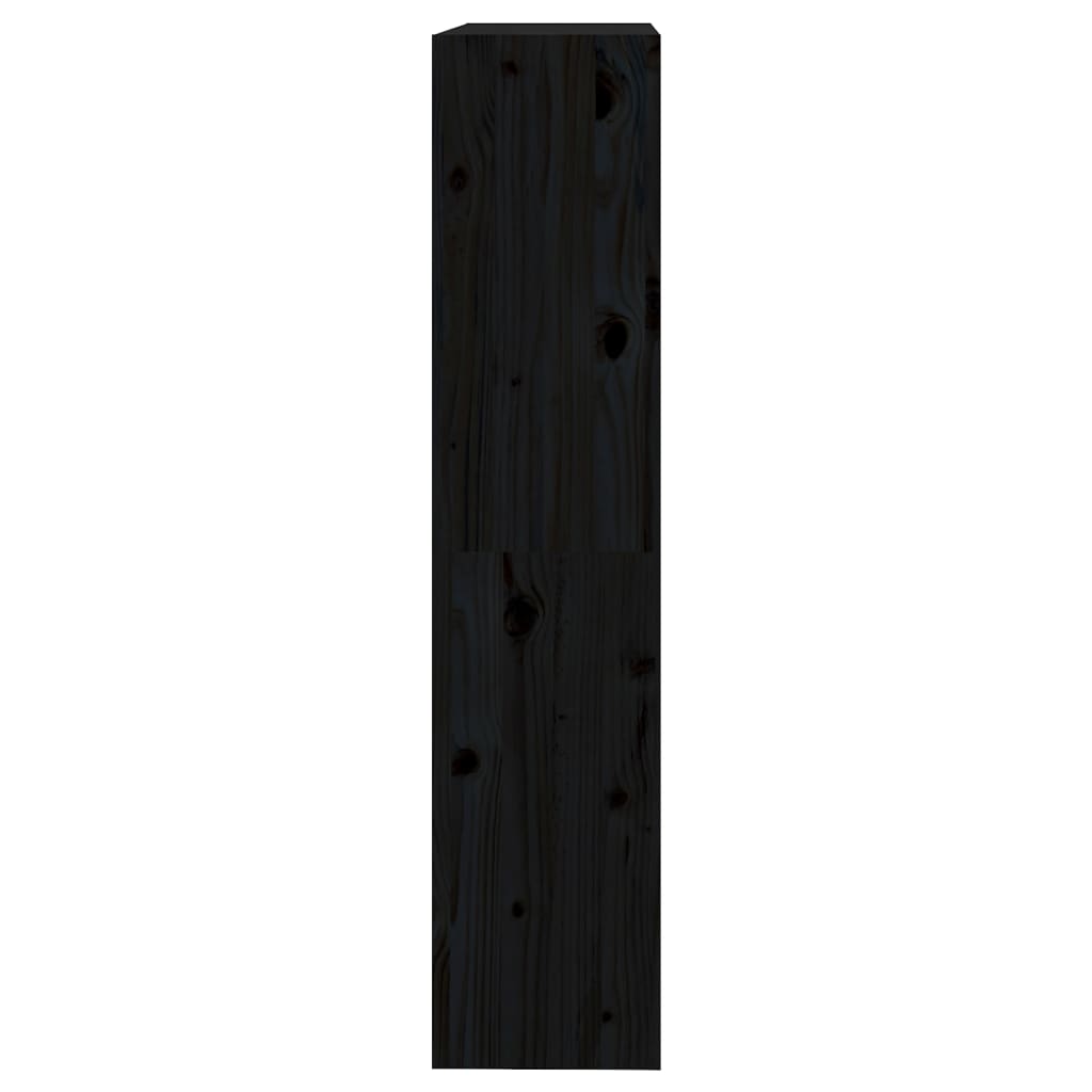 vidaXL fekete tömör fenyőfa könyvszekrény/térelválasztó 80x30x135,5 cm
