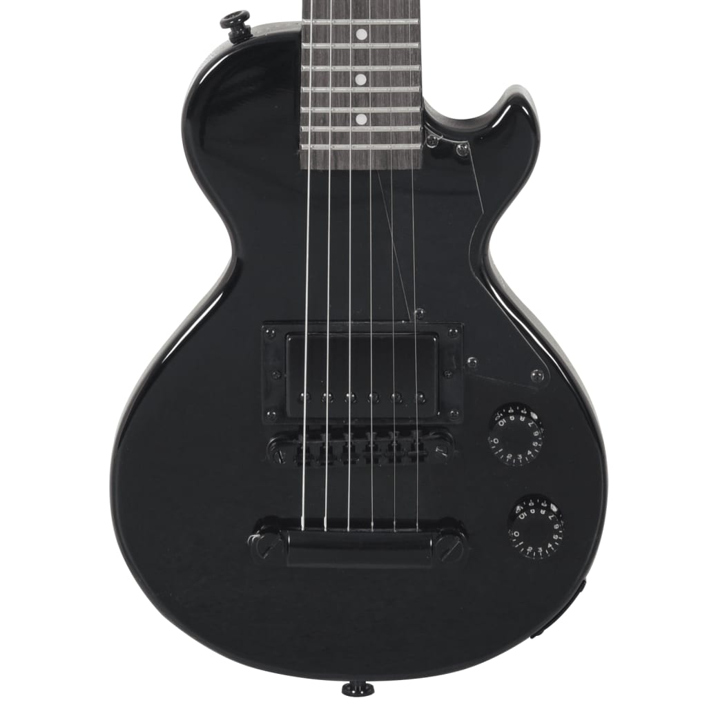 vidaXL fekete elektromos gitár gyerekeknek puhatokkal 3/4 30"