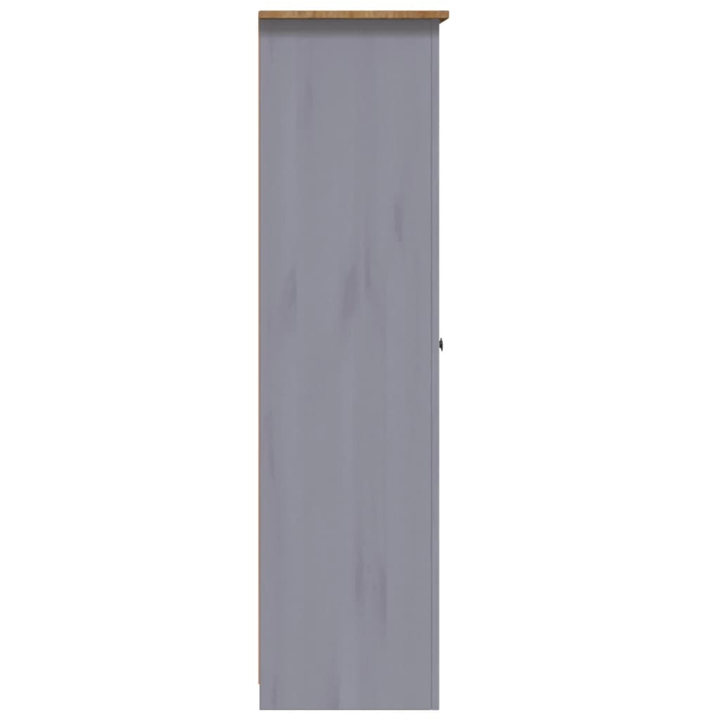 vidaXL szürke háromajtós panamafenyő ruhásszekrény 118 x 50 x 171,5 cm