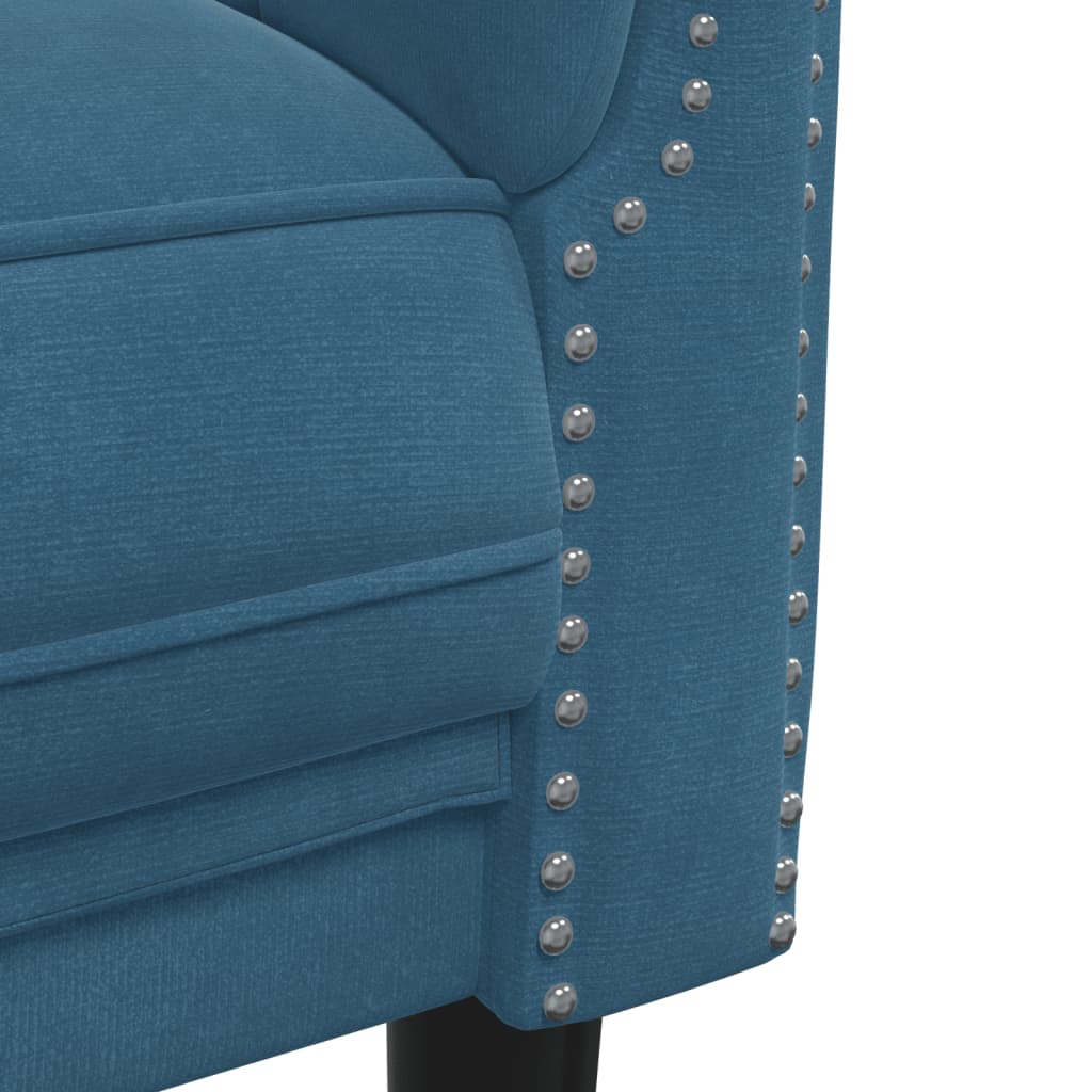 vidaXL kék 3 személyes bársony kanapé