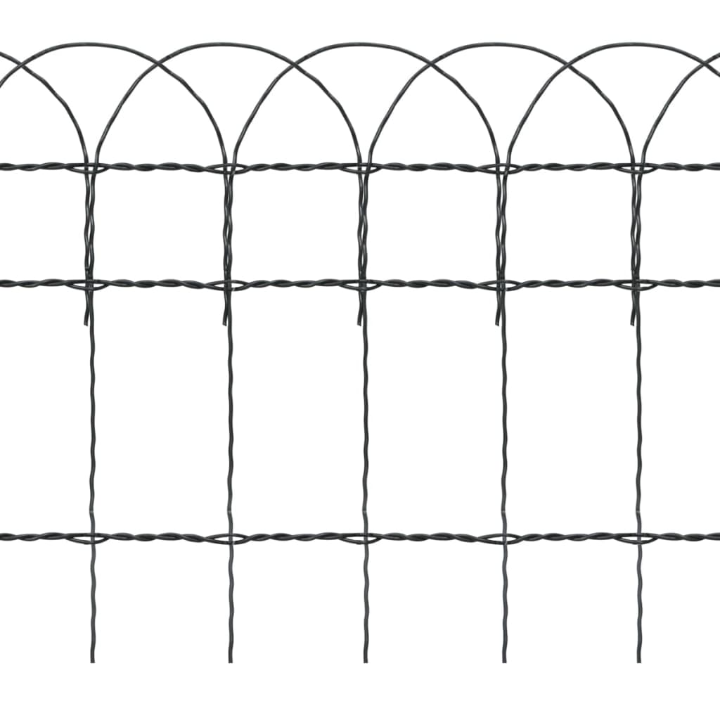 vidaXL kerti porszórt bevonatú vas szegélyező kerítés 10 x 0,4 m