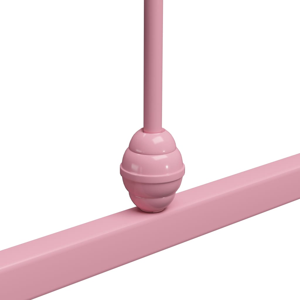 vidaXL rózsaszín fém ágykeret 90 x 200 cm