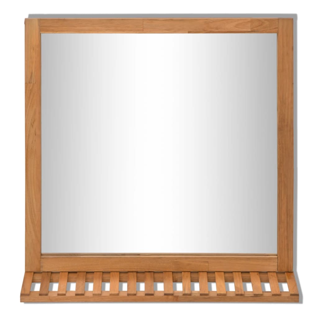 vidaXL 60x63 cm Tömör diófa fürdőszoba tükör