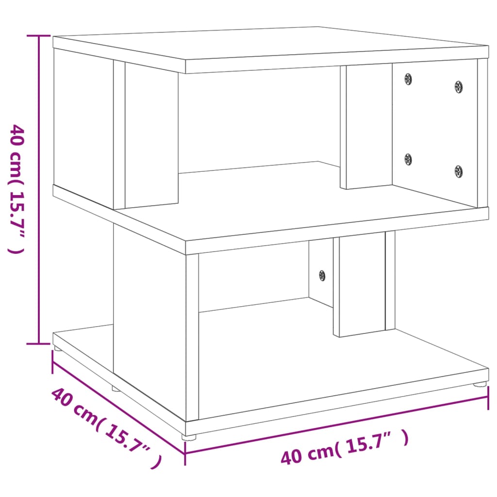 vidaXL betonszürke forgácslap kisasztal 40 x 40 x 40 cm
