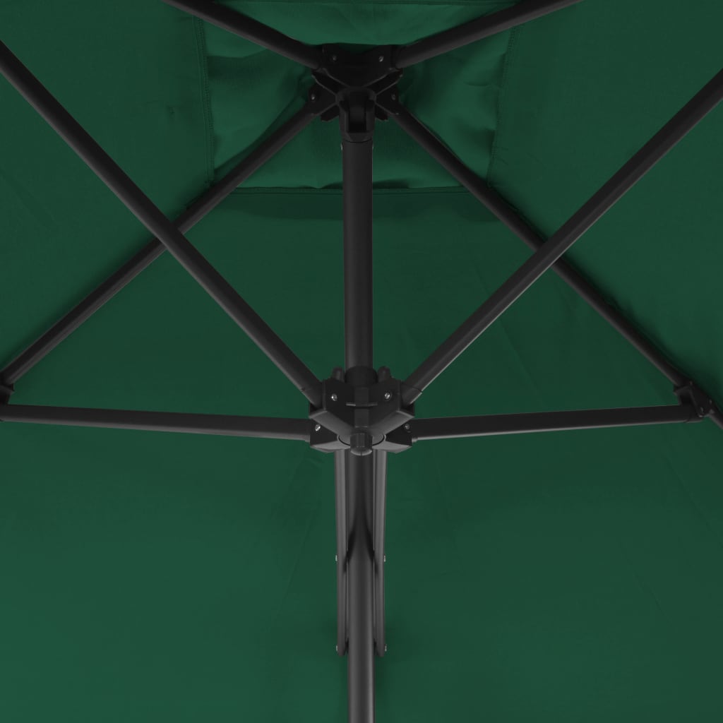 vidaXL zöld kültéri napernyő acélrúddal 250 x 250 cm