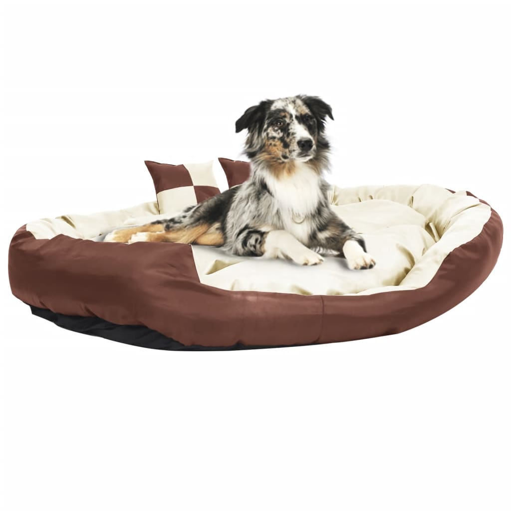 vidaXL barna-krémszínű kifordítható-mosható kutyapárna 150x120x25 cm