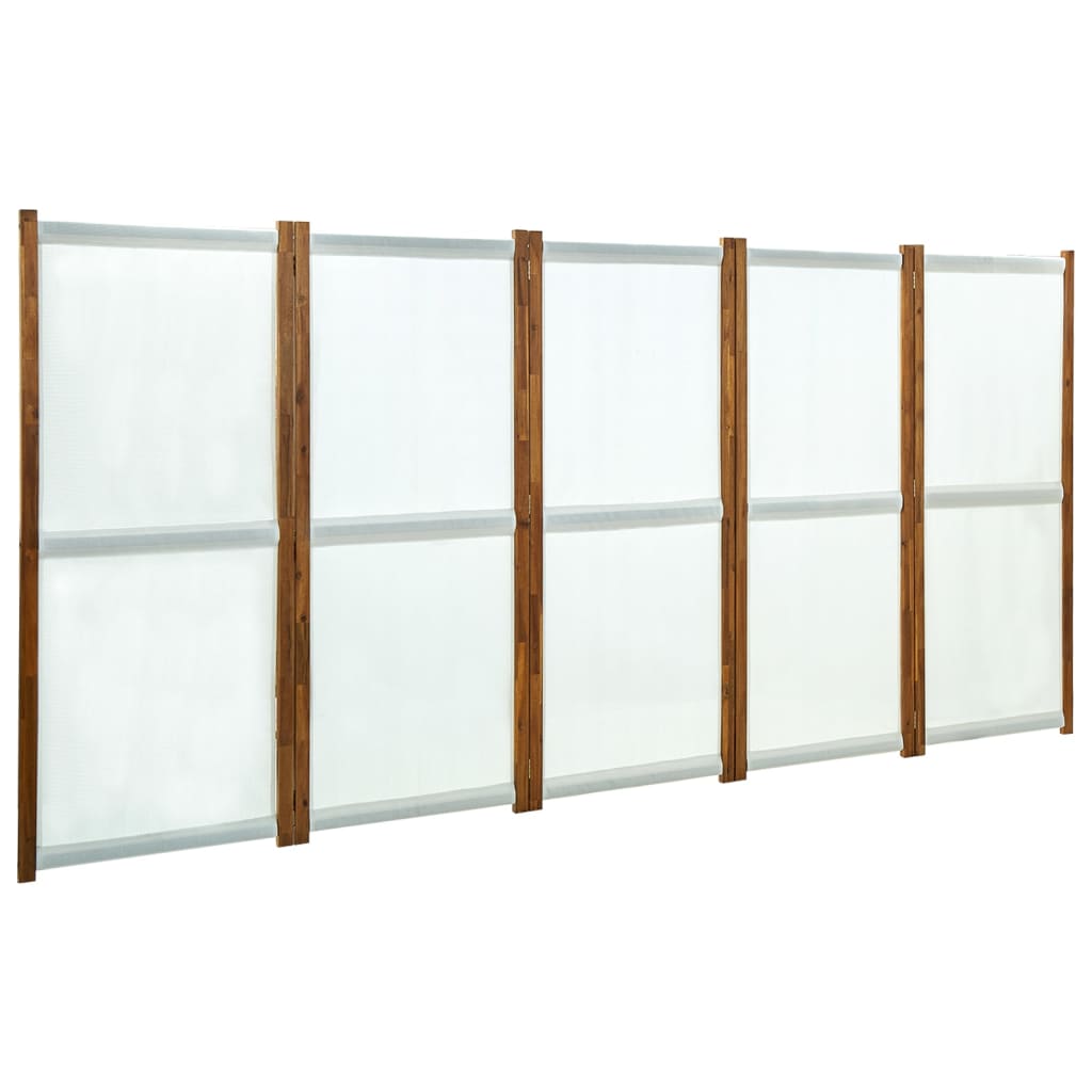 vidaXL krémfehér 5 paneles paraván 350 x 170 cm
