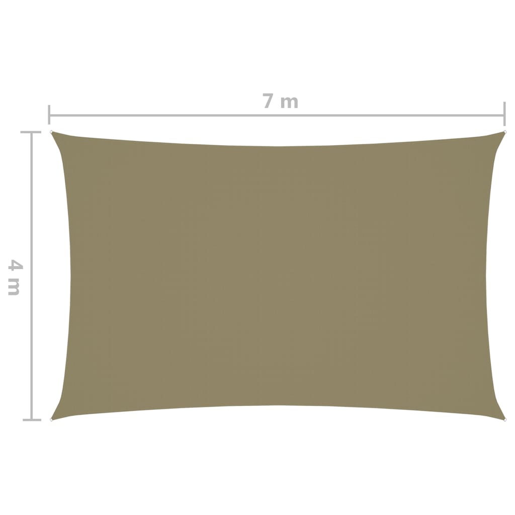 vidaXL bézs téglalap alakú oxford-szövet napvitorla 4 x 7 m