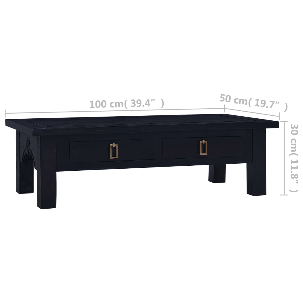 vidaXL világos feketekávé színű mahagónifa dohányzóasztal 100x50x30 cm
