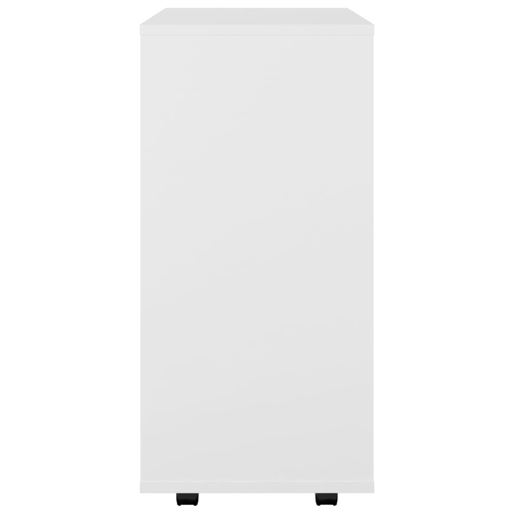 vidaXL fehér forgácslap kerekes szekrény 60 x 35 x 75 cm
