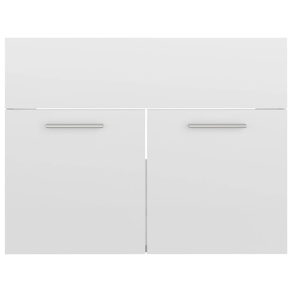 vidaXL 2 részes magasfényű fehér forgácslap fürdőszobai bútorszett