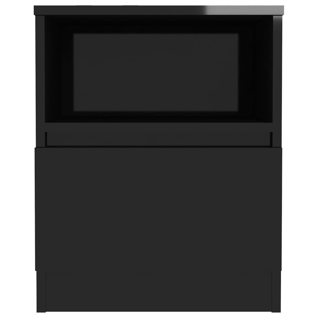 vidaXL magasfényű fekete forgácslap éjjeliszekrény 40 x 40 x 50 cm