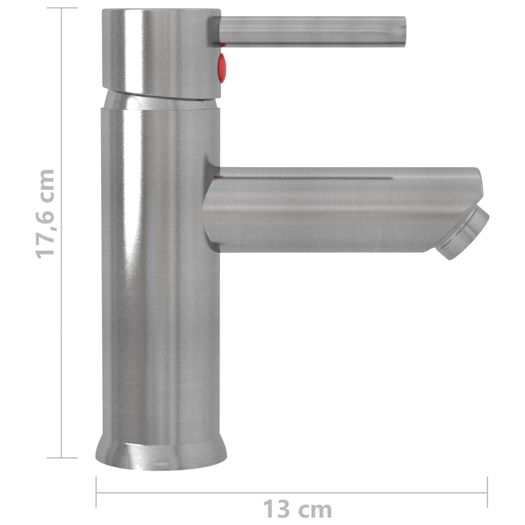 vidaXL ezüst fürdőszobai mosdócsaptelep 130 x 176 mm