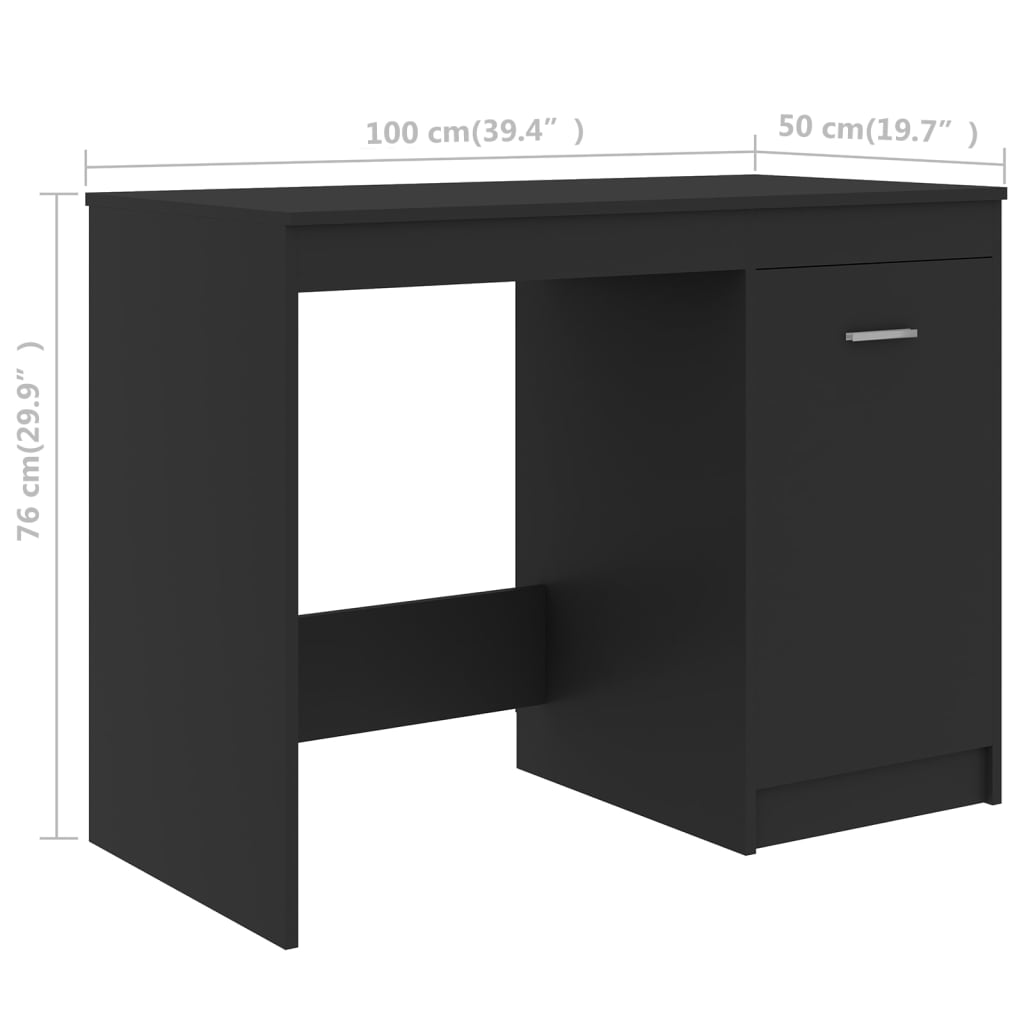 vidaXL szürke forgácslap íróasztal 100 x 50 x 76 cm