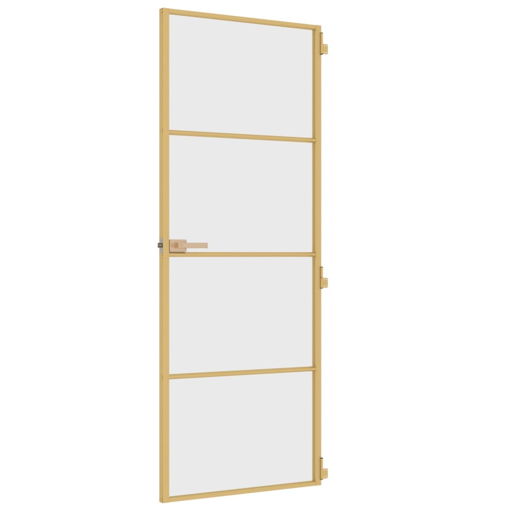 vidaXL arany edzett üveg és alumínium vékony beltéri ajtó 76x201,5 cm