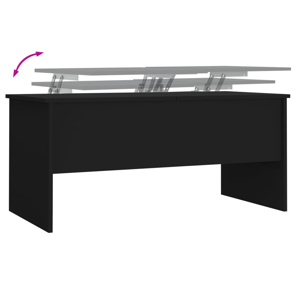 vidaXL fekete szerelt fa dohányzóasztal 102 x 50,5 x 46,5 cm