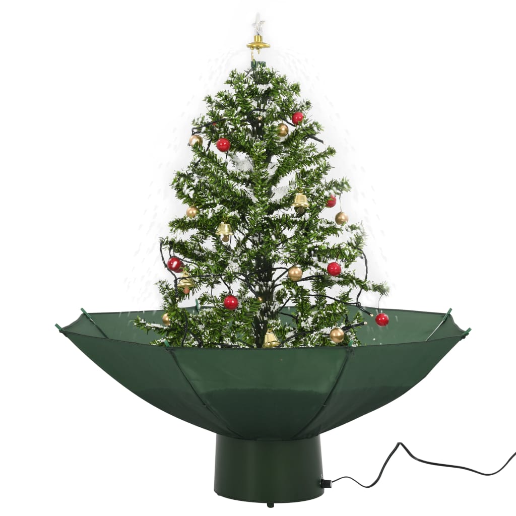 vidaXL zöld havazó karácsonyfa ernyő alakú talppal 75 cm