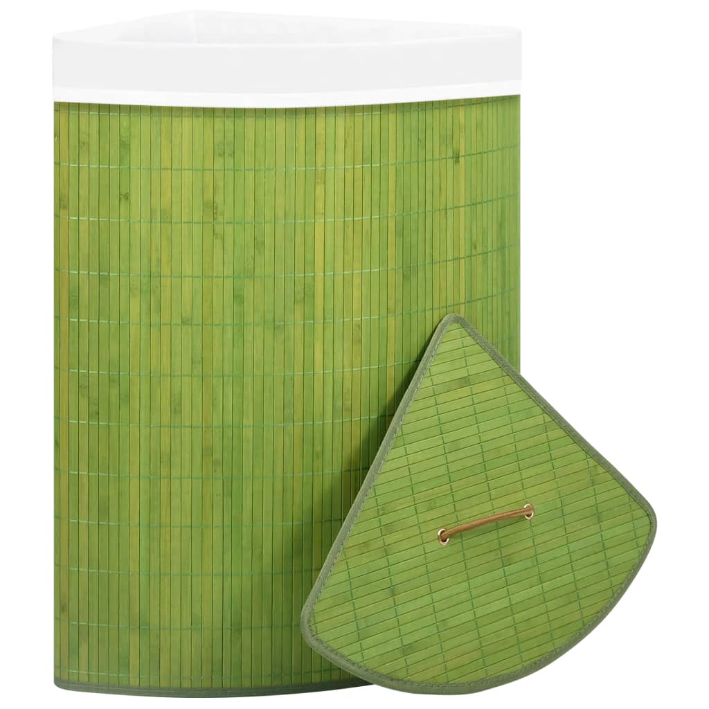 vidaXL zöld sarok bambusz szennyestartó kosár 60 L