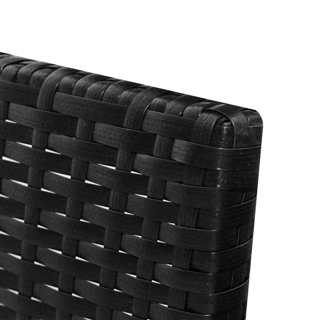vidaXL 3-részes fekete polyrattan kerti bútorszett párnákkal