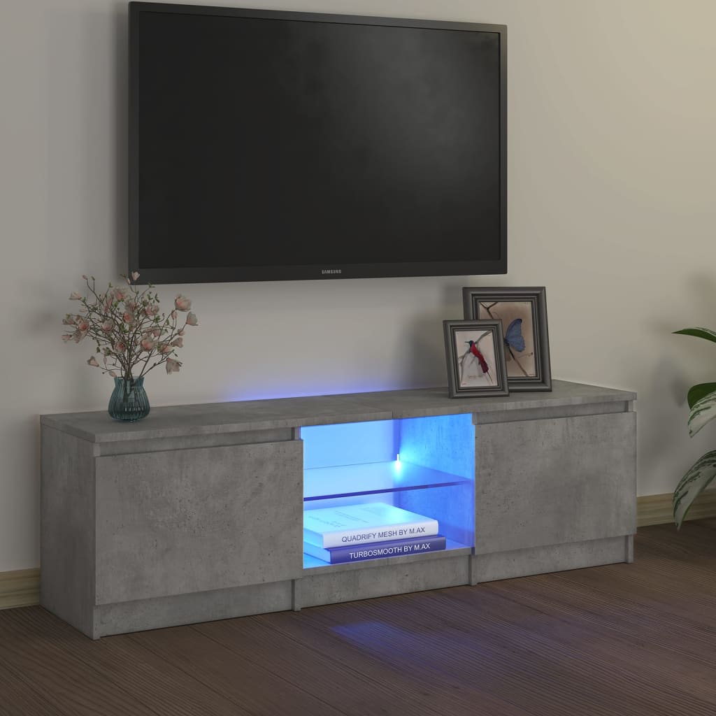 vidaXL szürke TV-szekrény LED-világítással 120 x 30 x 35,5 cm