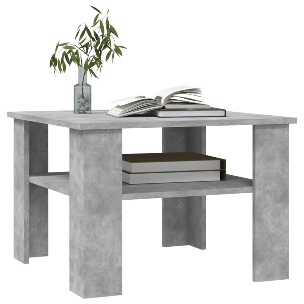vidaXL betonszürke forgácslap dohányzóasztal 60 x 60 x 42 cm