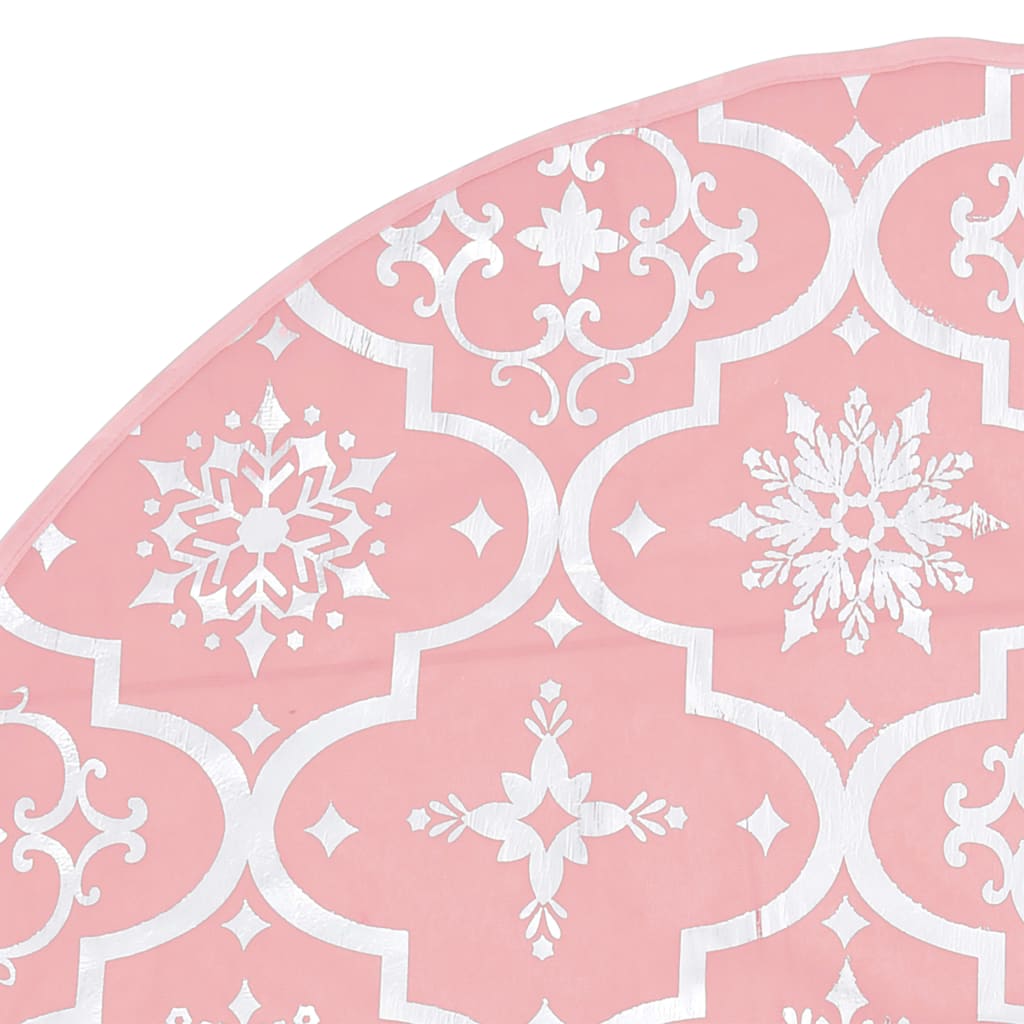 vidaXL fényűző rózsaszín szövet karácsonyfatalp-takaró zoknival 90 cm