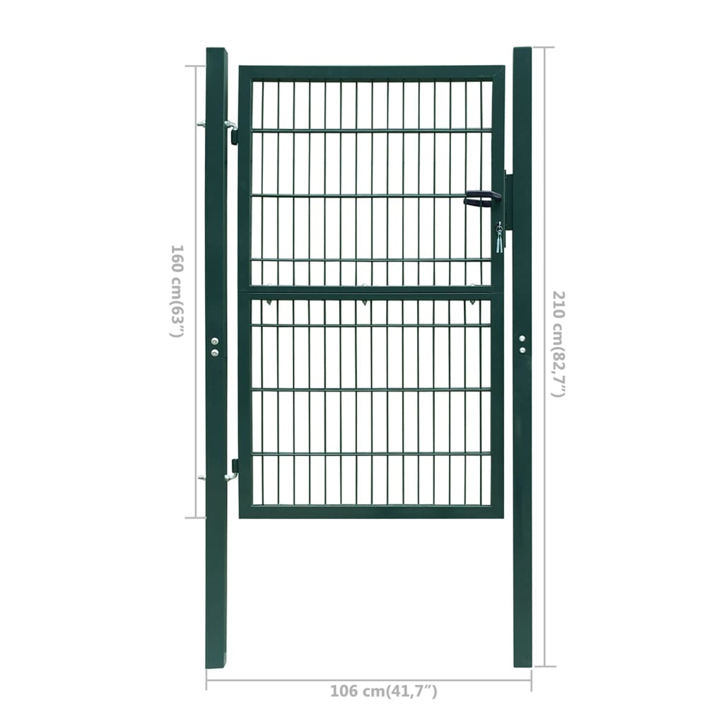 vidaXL zöld 2D kerítéskapu (egyetlen panel) 106 x 210 cm