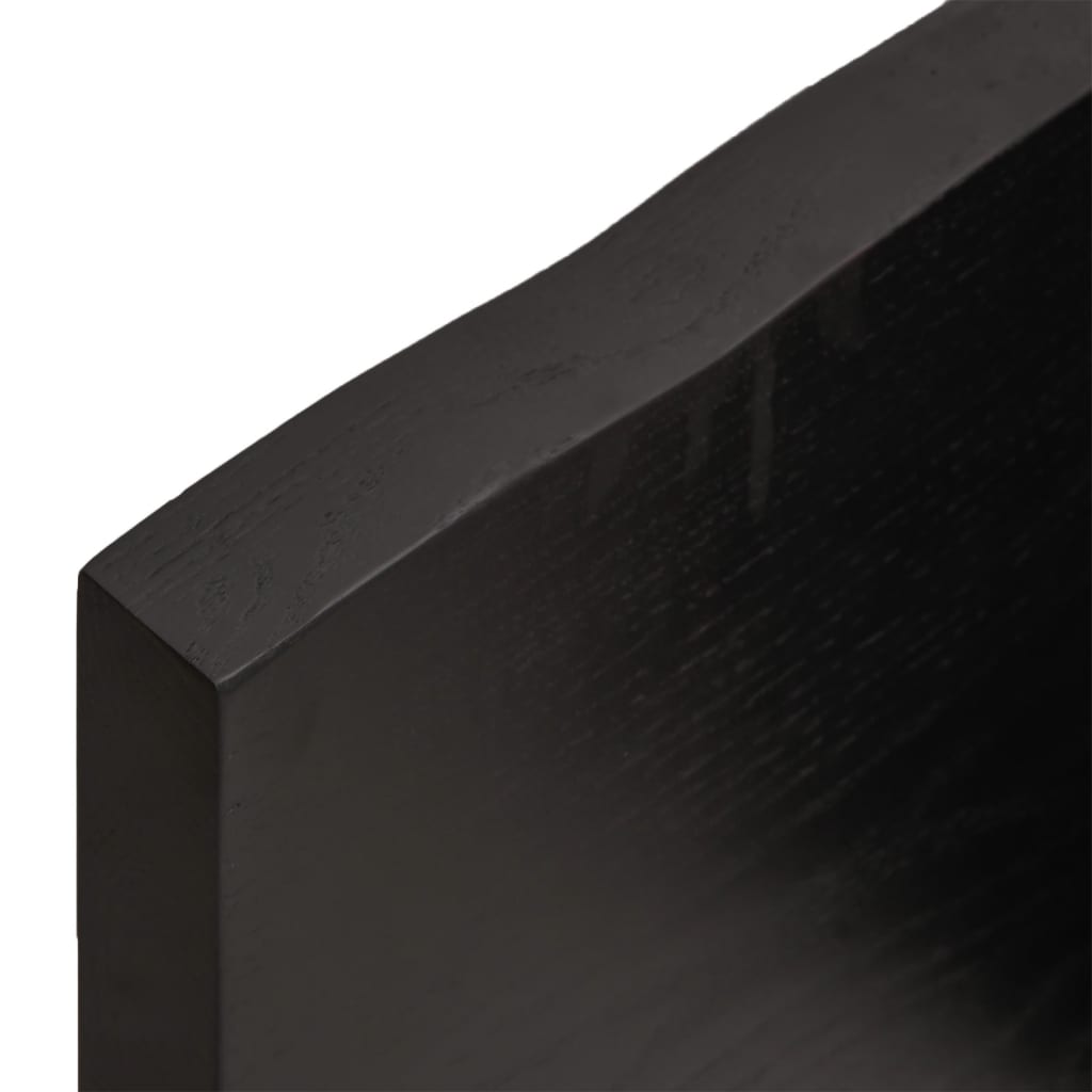 vidaXL sötétbarna kezelt tömör fa fürdőszobai pult 200x30x(2-4) cm