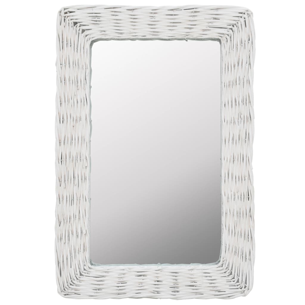 vidaXL fehér fonott vessző tükör 40x60 cm