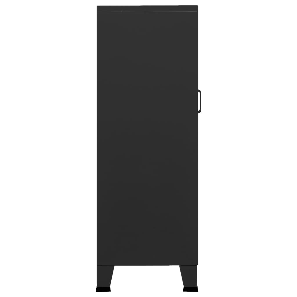 vidaXL fekete fém ipari tárolószekrény 70 x 40 x 115 cm