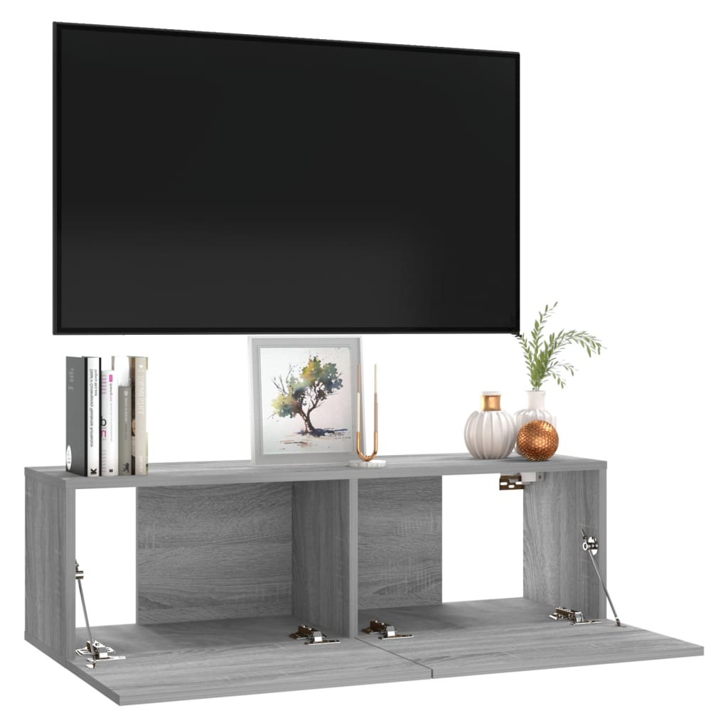 vidaXL szürke sonoma színű szerelt fa TV-szekrény 100 x 30 x 30 cm