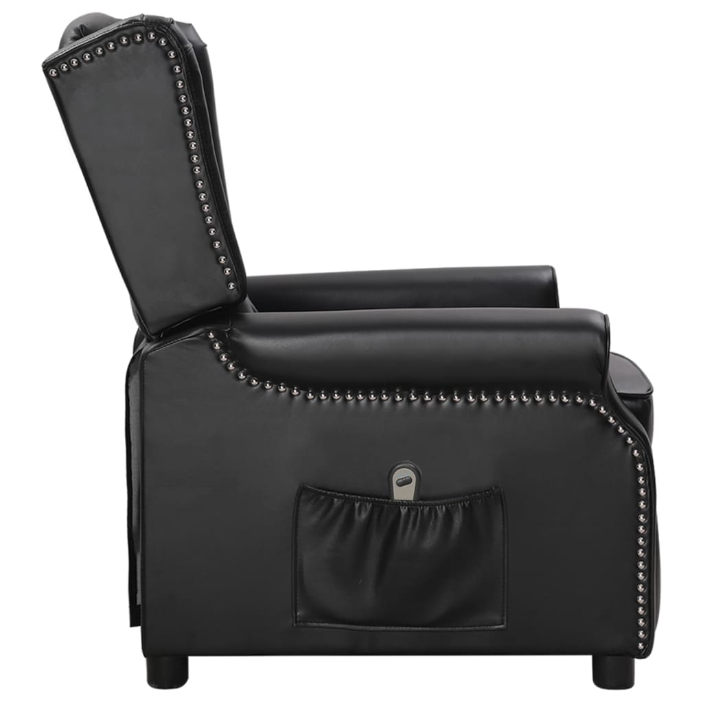 vidaXL fényes fekete műbőr elektromos dönthető fotel