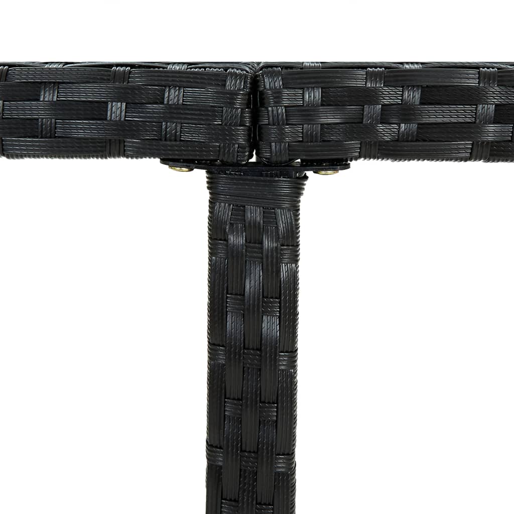 vidaXL 9-részes fekete polyrattan kültéri étkezőszett párnákkal